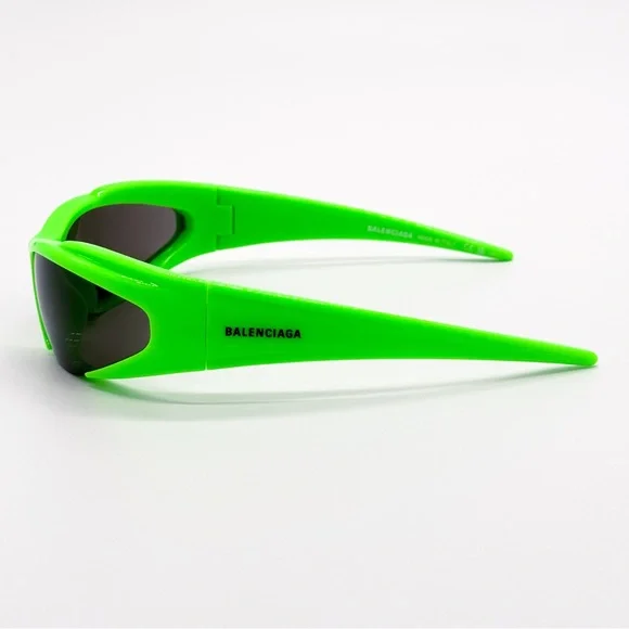 NEW BALENCIAGA BB0253S 005 OVAL GREEN GREY UNISEX SUNGLASSES BALENCIAGA